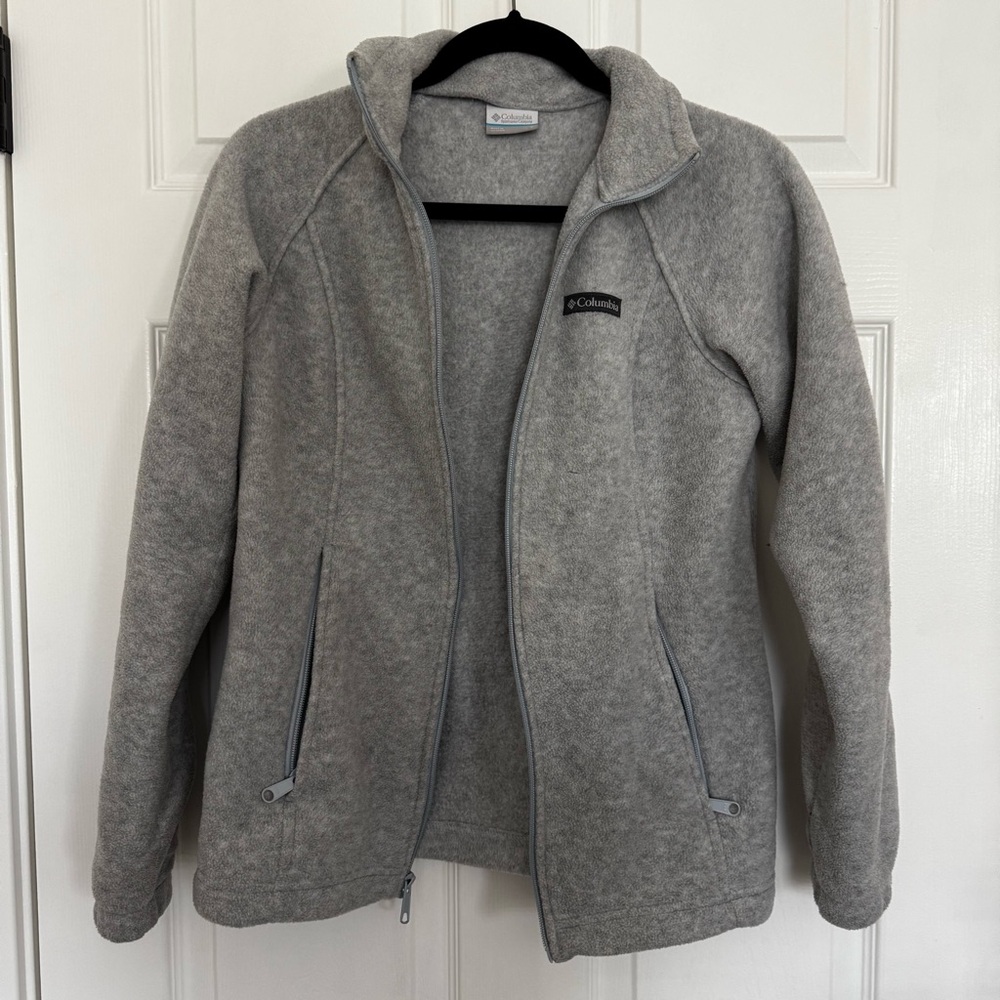 Columbia Light Gray Full-Zip Fleece Jacket